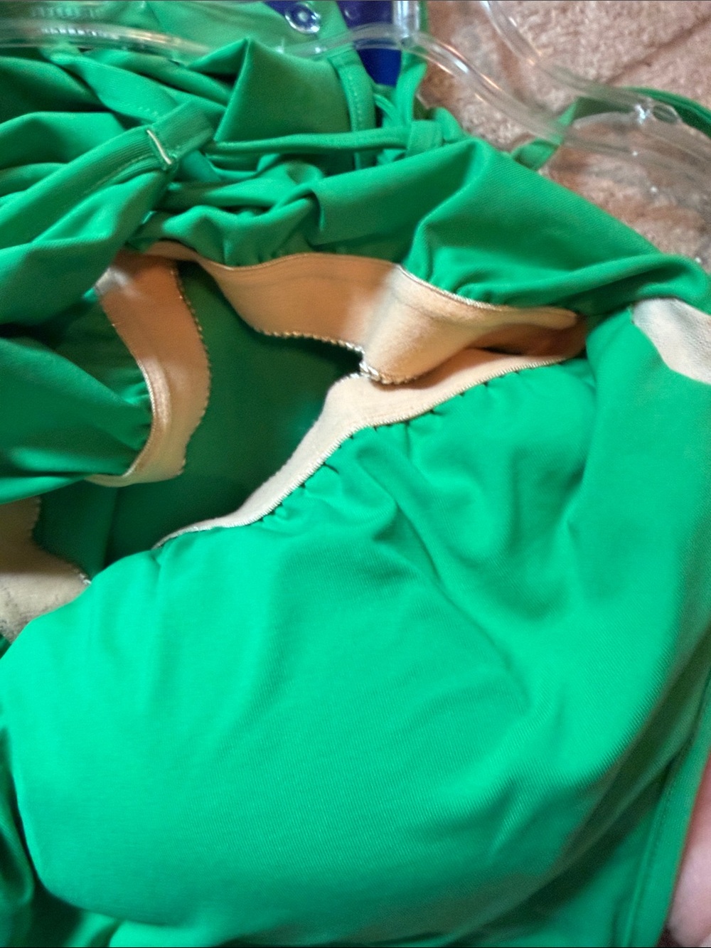 Athleta Size Med Green Spaghetti adjustable Strap built in bra athletic dress - Picture 6 of 6